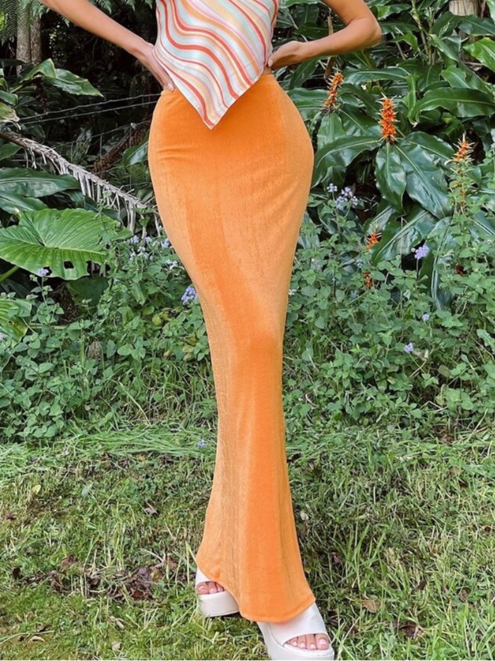 Princess polly Orange Maxi Skirt